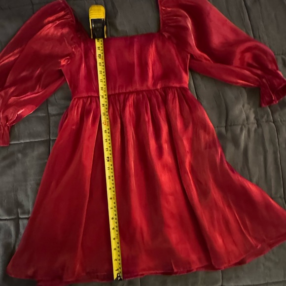Chic Scarlet Puff Sleeve Baby Doll Mini Dress NWT 👠 - Picture 6 of 11
